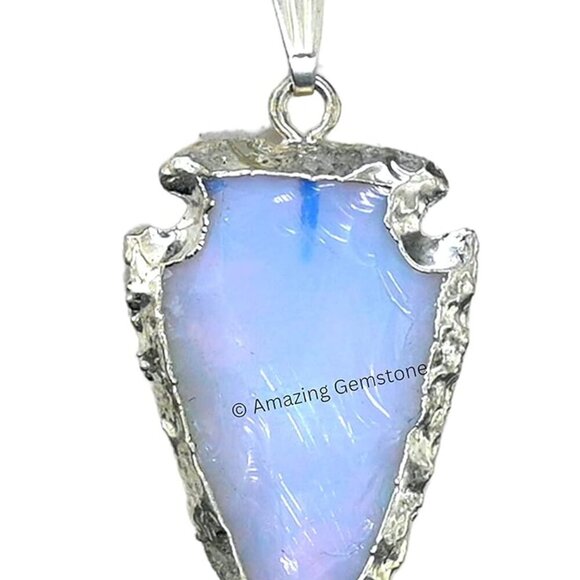 Opalite Arrowhead Necklace for Men Women - Men's Necklaces Arrow Heads Healing C - Picture 1 of 6